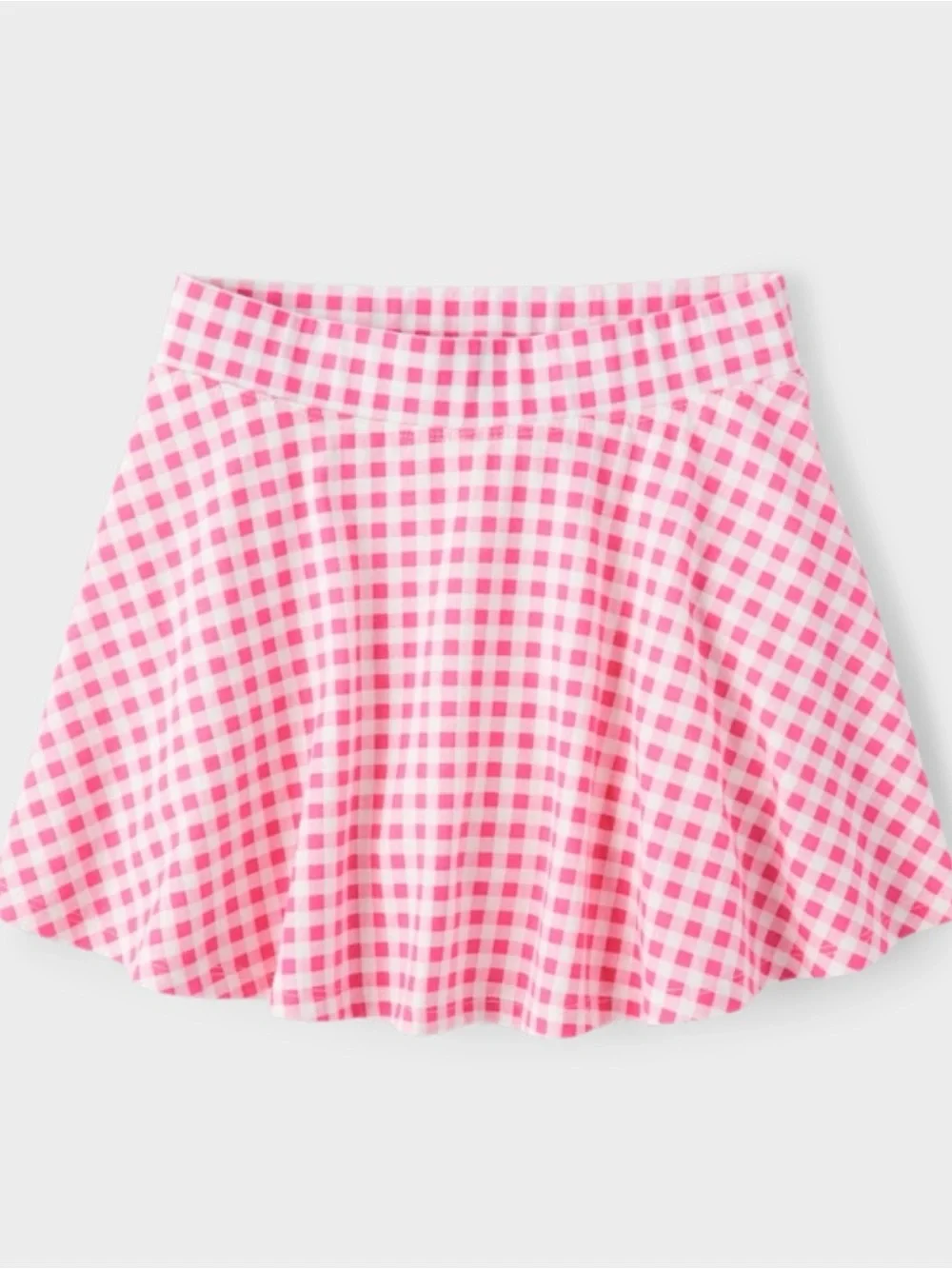 Childrens Place Girls Pink Gingham Skirt, Size Medium (7/8)